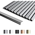 SUNWINGS 10-Pack 12 Inch Peel and Stick Aluminum Tile Trim, Decorative Kitchen Backsplash Trim Edge, Self Adhesive Tile Liner Matte Gray Medium