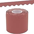 Teacher Created Resources Deep Rose Scalloped Rolled Border Trim - 50ft - Decorate Bulletin Boards, Walls, Desks, Windows, Do