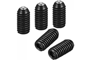 uxcell Ball Point Set Screws, 10pcs M6 x 12mm High Carbon Steel Metric Spring Hex Socket Grub Screw
