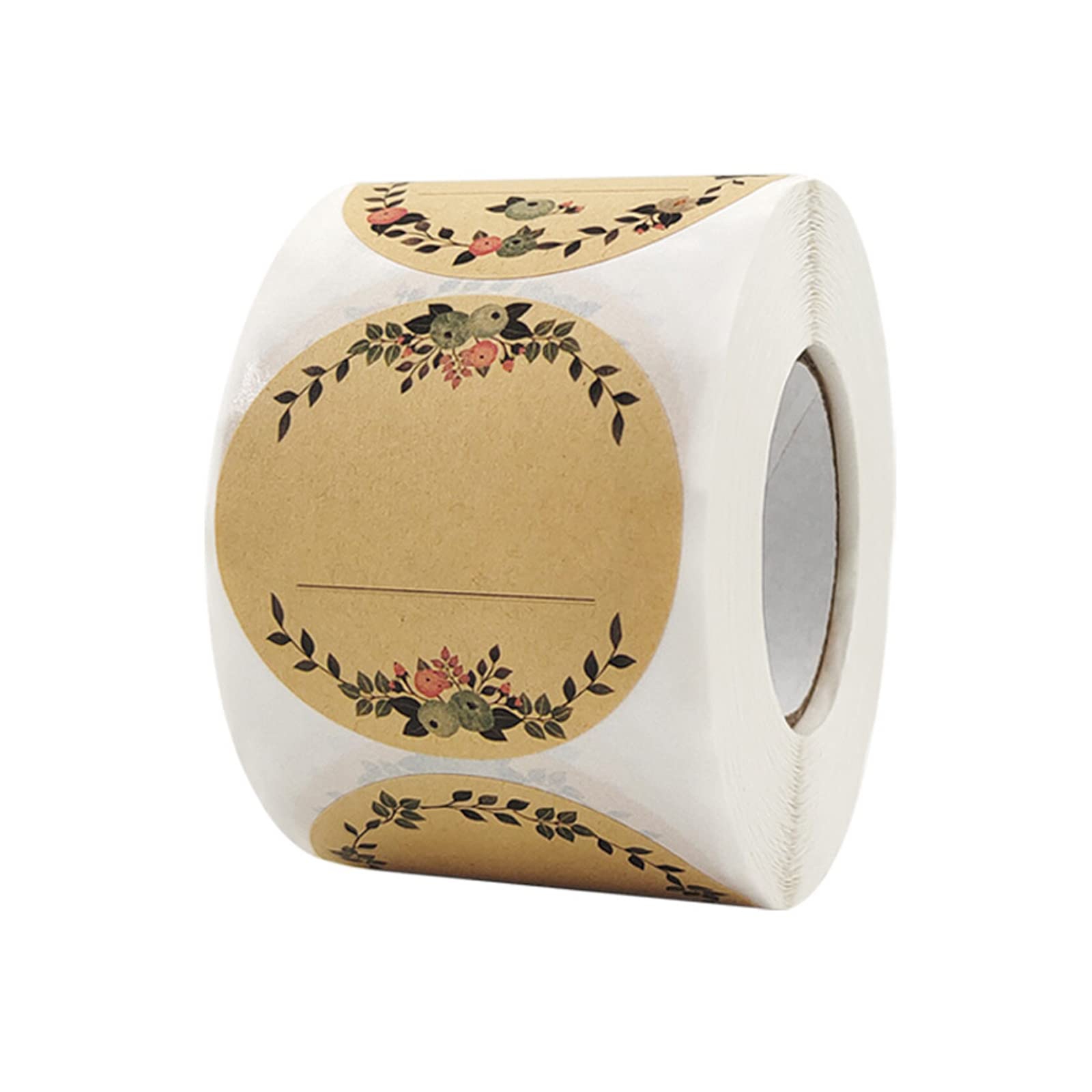 PengLAI Spice Jar Labels - Kraft Round Stickers 5cm Brown, 500 Pcs