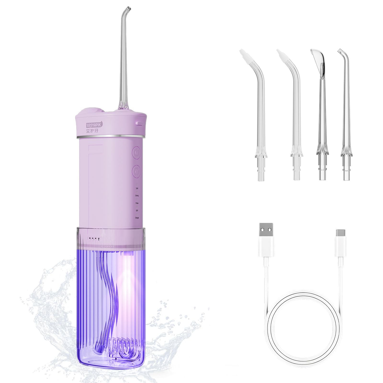 Photo 1 of Hooyapik Portable Eco-Friendly Water Flosser 225ML Long-Lasting Endurance Travel Oral Irrigator for Gum Care/Implants/Braces (Pink)