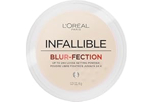 L'Oréal Paris Infallible Blur-Fection Loose Powder, Translucent Setting Powder with Soft Matte Finish, Locks in Makeup for Up