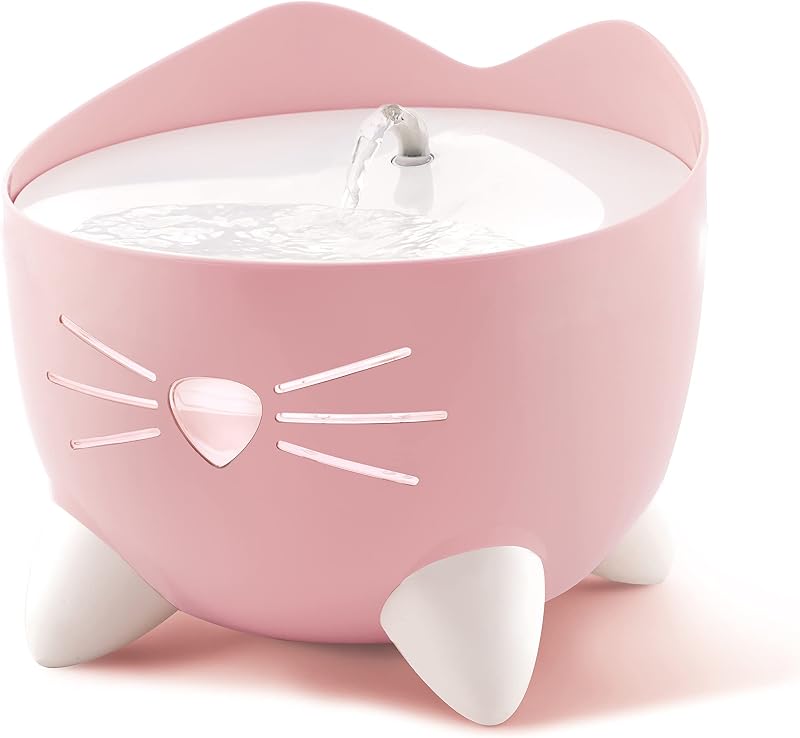 Catit PIXI Drinking Fountain for Cats Pink with Triple Action Filter