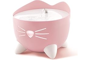 Catit PIXI Drinking Fountain – Cat Water Fountain with Triple Filter and Ergonomic Drinking Options, Pink