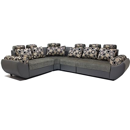 Woodpecker Gardenia Five Seater L-Shaped L-Shaped Sofa (Grey)