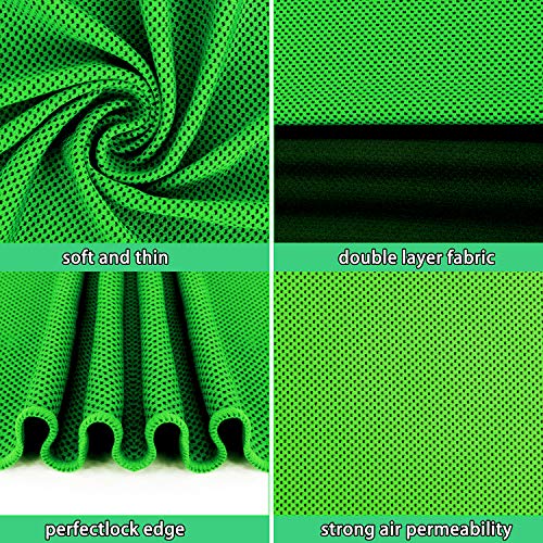 Wesoke Cooling Towel for Sports, Workout, Fitness, Gym, Yoga, Running, Travel, Camping & More (3 Pack,Green)