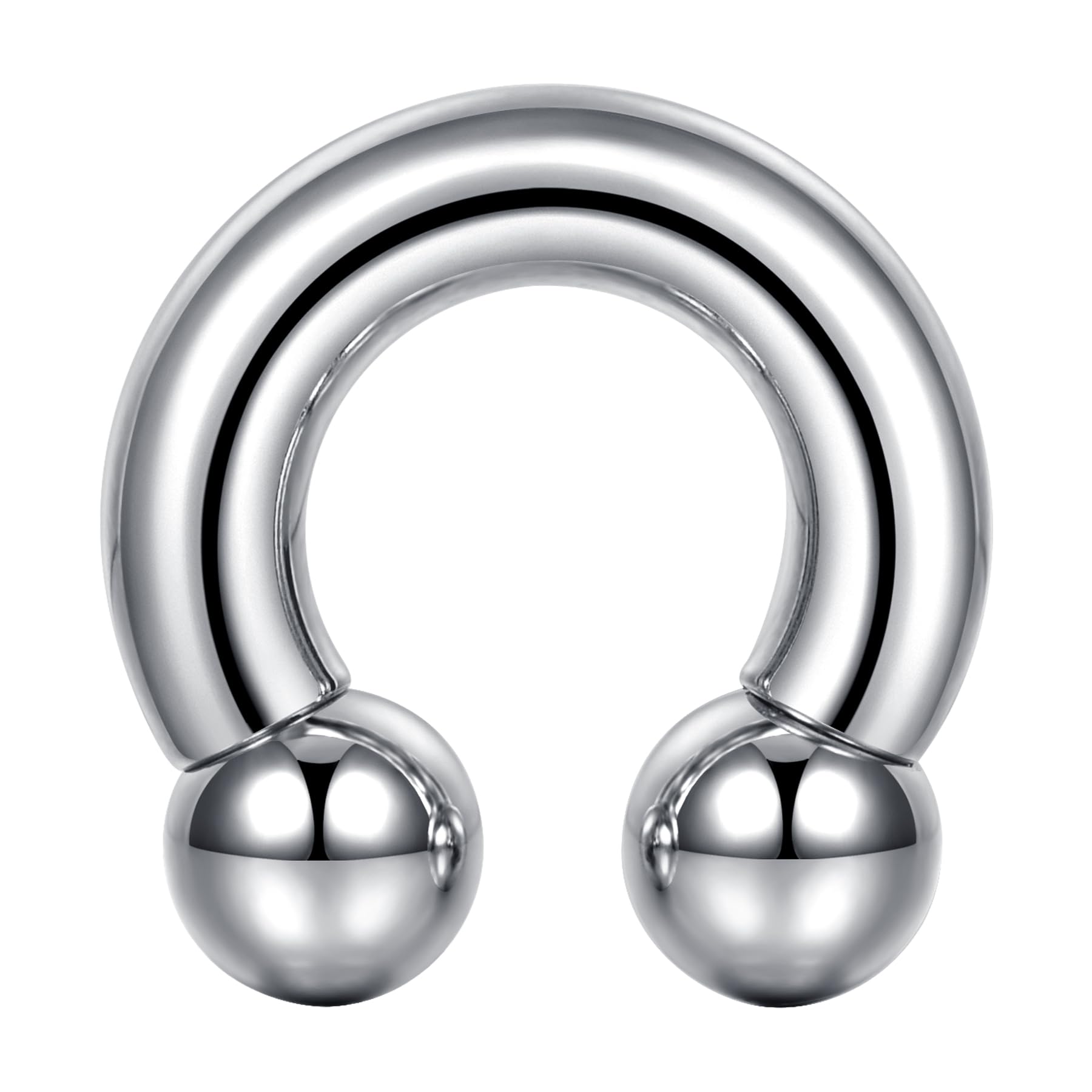 Funseedrr 316L Surgical Steel Internally Threaded Circular Barbell Horseshoe Piercing Ring 2G 4G 6G 8G 10G 12G 0G 00G