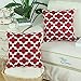 CaliTime Pack of 2 Soft Canvas Throw Pillow Covers Cases for Couch Sofa Home Decor Modern Quatrefoil Accent Geometric 18 X 18 Inches Burgundy