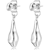 STAYLOVE Small Teardrop Dangle Earrings for Women 925 Sterling Silver Post 14K Gold Plated Dainty Mini Irregular Stud Water Drop Earrings