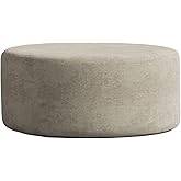 ROVE LAB C8 Round Pouf Ottoman - Pet Friendly Pouf Ottoman for Living Room, Sustainable, One Person Assembly, High Density Fo