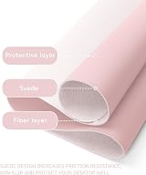 YSAGi Non-Slip Desk Pad 60 x 35 cm Pink Waterproof PVC Leather Desk Protector view 3