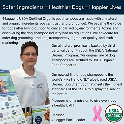 4Legger Aloe Dog Shampoo All Natural and USDA Certified Organic Dog