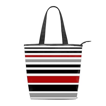 black and white striped purse