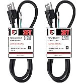 EP 2 Pack 3 ft 14/3C SJTW Appliance and Power Tool Cord, 14 Gauge 3 Prong Heavy Duty Replacement Power Supply Cord Cable, 110V 115V 120V AC Pigtail, 15A, 1875w