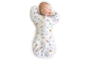 Amazing Baby Transitional Swaddle Sack, Arms Up Half-Length Sleeves & Mitten Cuffs, Swaddle for Newborn Transition to Baby Sl