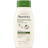 Aveeno Daily Moisturizing Body Wash with Cocoa Butter Vanilla Scent & Soothing Prebiotic Oat, Provides Long-Lasting Hydration