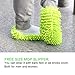 Kamlif 3 Pairs Washable Dust Mop Slippers Microfiber Cleaning Mop Slippers Shoes Dust Floor Cleaner Multi-Function Floor Cleaning Shoes Cover (Green,Blue,Yellow 3pairs)