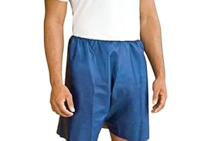 Sandhill Tools Disposable Exam Shorts Non Woven Medical Patient Exam Shorts Navy Blue Universal Size Shorts (Pack of 50)