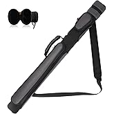 Yautja Pool Cue Case, Hard Pool Stick Case 1x1 | Holds 1 Complete 2-Piece Cue, 2 Zipper Pockets, Shoulder Strap Handle, Waterproof Microfiber Leather, for Man Women