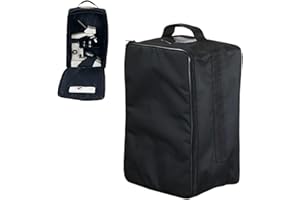 BEMAXYE Microscope Carrying Case with Front Pockets 9"L x 7"W x 14"H - Universal, Foldable, Waterproof & Lightweight