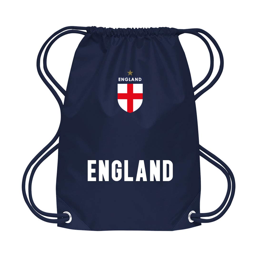 Sportees Retro Kids England Football School Kit Gym Bag Junior English Football Bag England Supporters Bag England Toddler Football Bag - Navy
