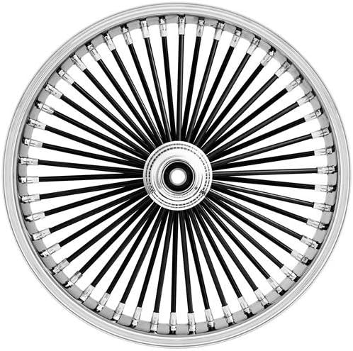 Ride Wright Wheels Inc Omega Black 50 Spoke 21x3.5 Front Wheel (Dual Disc), Color: Black, Position: Front, Rim Size: 21 04235-845-OM-BLKSP-T