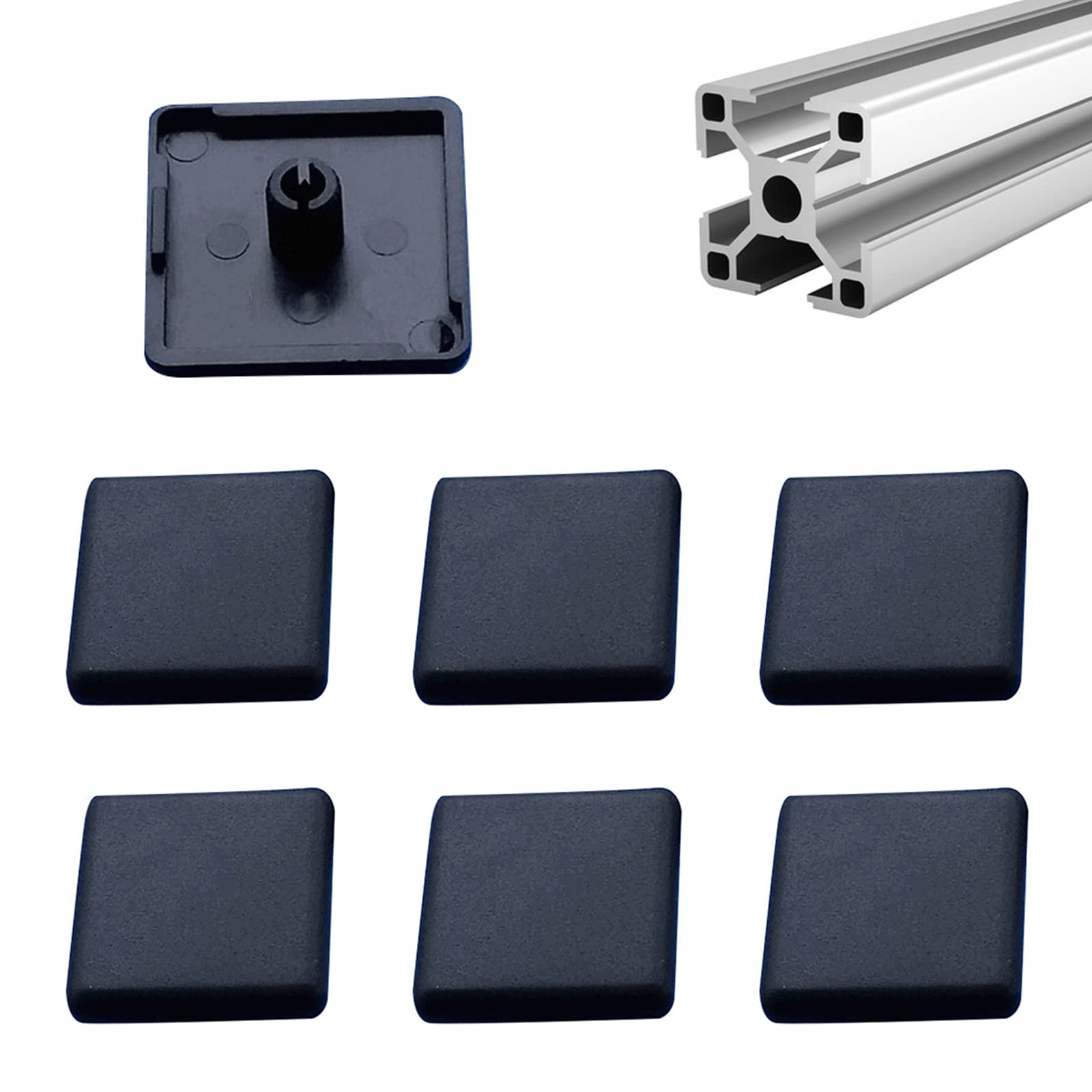YouU 40x40mm European Aluminum Extrusion Profile End Cover Standard Aluminum Profile End Cap Black 60 PCS