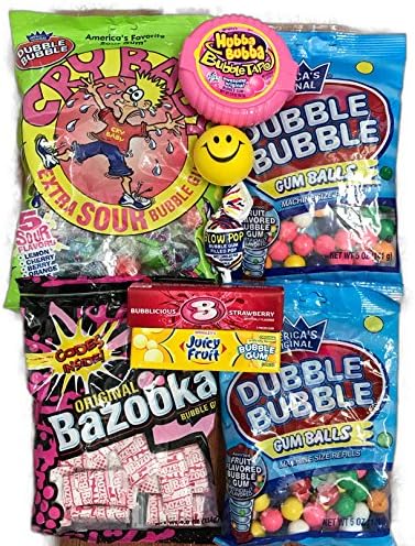 Bubble Gum Variety Pack Blow Bubbles, Chew your favorite gum Sample Care Package