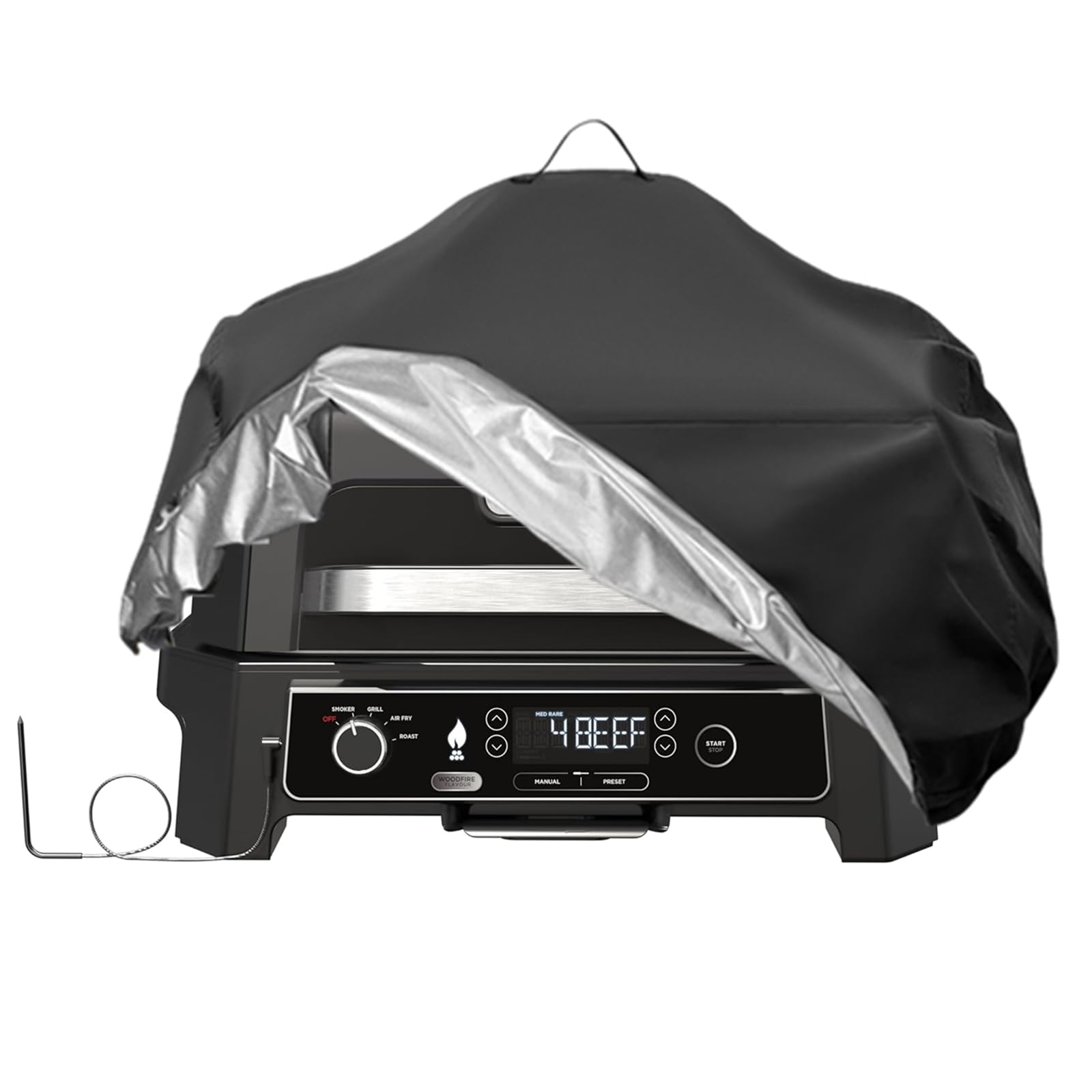 Iptienda Grill Cover for Ninja Woodfire Pro XL Electric BBQ Grill & Smoker, Waterproof Outdoor Electric Barbecue Grill Cover Woodfire Covers for OG850UK, 59x53x41cm