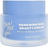 Then I Met You Renewing Rich Beauty Cream, Deep Hydration Korean Moisturizer with Quad Ginseng Complex, Fast Absorbing Vegan-Cruelty-Free Plant-Based Antioxidant, Alcohol Free Skincare for Exfoliated