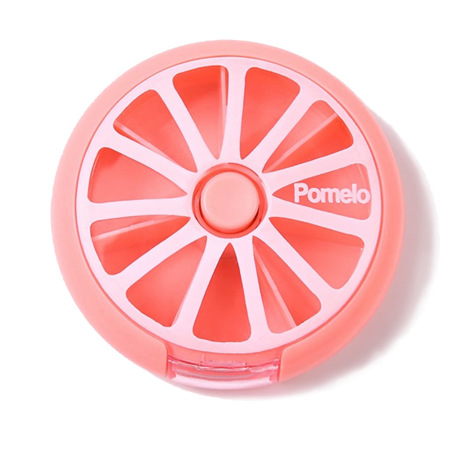 Pink Round 7-Compartment Weekly Pill Box - Cute Travel Pill Container for Supplements — image 1