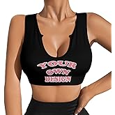 Custom Bras for Women Personalized Crop Tops with Logo Text Photo Yoga Tops V-Neck Custom Tank Tops