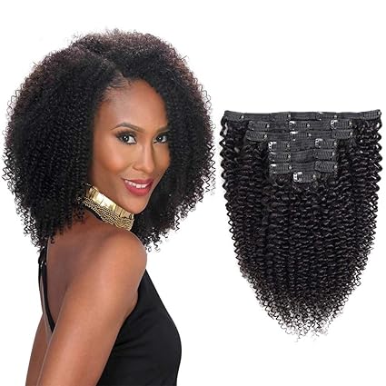 Amazon Com Kinky Curly Hair Extensions Clip In Human Hair For