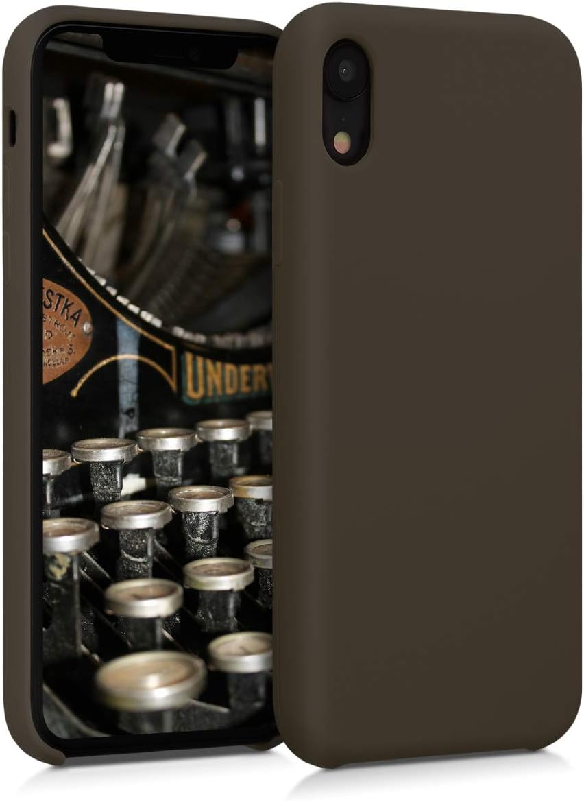 kwmobile TPU Silicone Case Compatible with Apple iPhone XR - Soft Flexible Rubber Protective Cover - Coffee