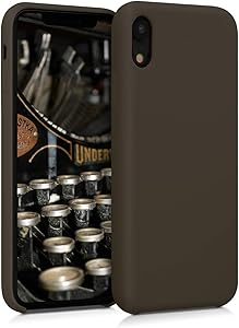 kwmobile TPU Silicone Case Compatible with Apple iPhone XR - Soft Flexible Rubber Protective Cover - Coffee