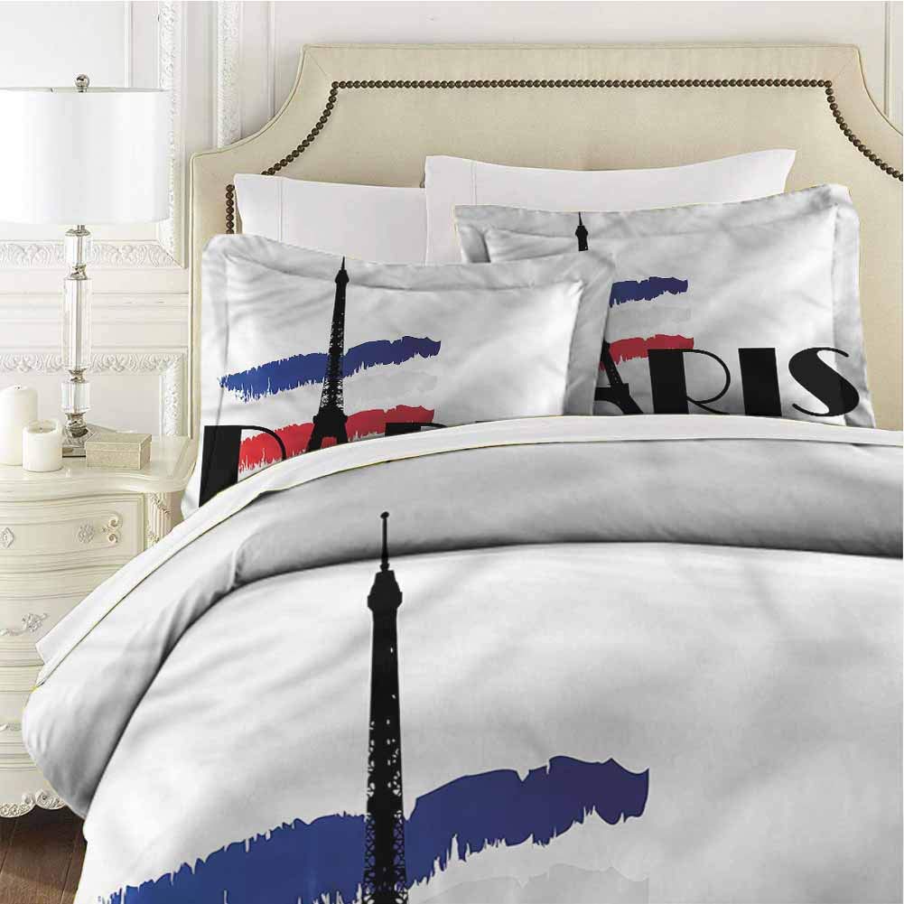 Best Paris Bedding Comforter Bed Set Eiffel Tower Teal Blue Flower
