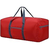 iFARADAY Foldable Duffle Bag for Travel - 75L Large Spare Travel Duffel Bag Lightweight with Trolley Sleeve - Red