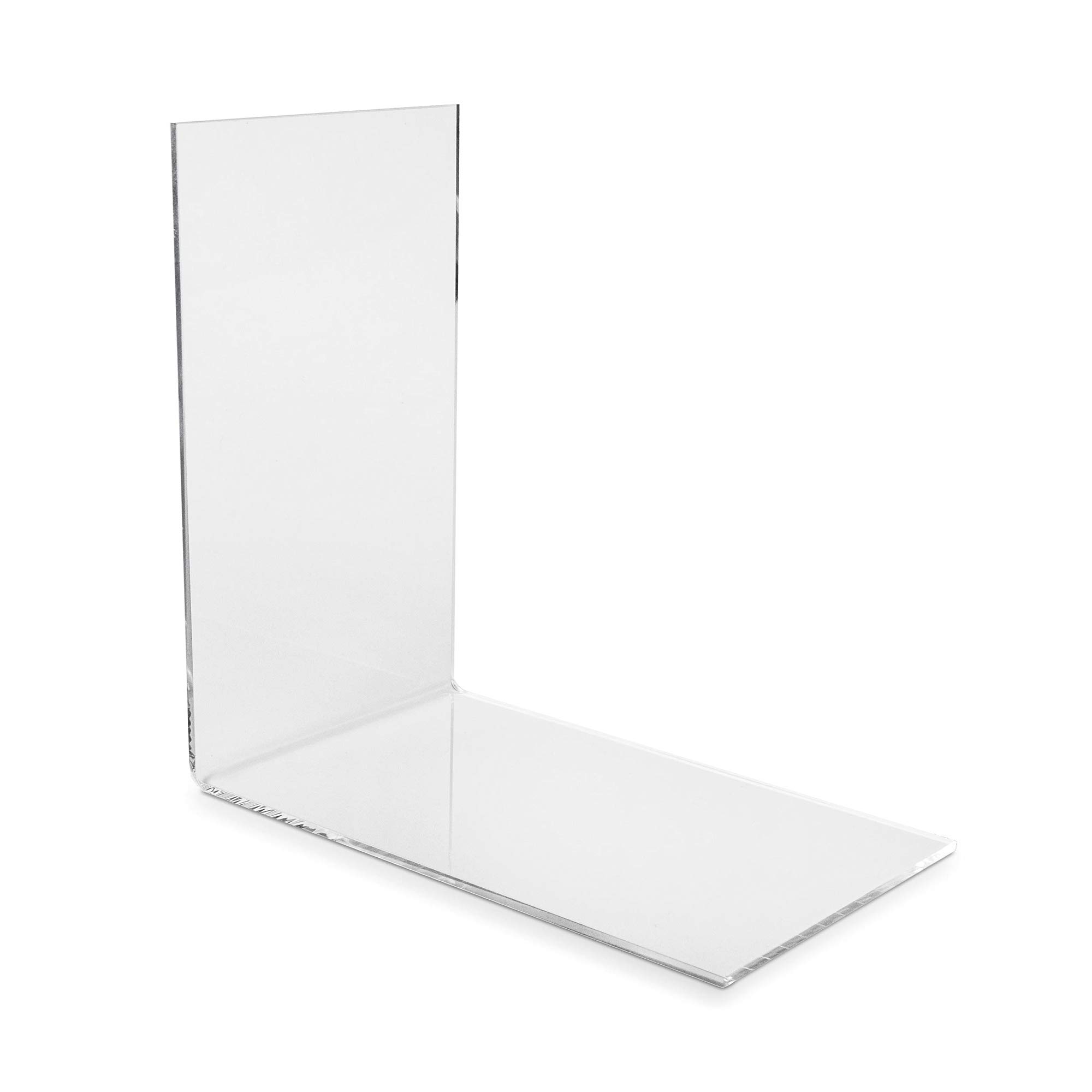 Plexiglas® Pack of 10 Bookends Eco (7.0 to 8.5 x 14.0 x 14.0 cm) for Small Books/Paperback CDs Made of Original Plexiglas®