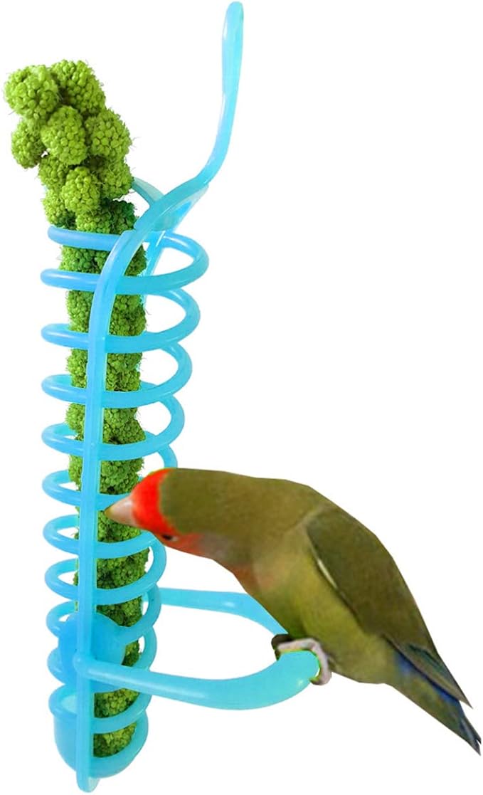 POPETPOP Parrots Feeder Basket Bird Millet Holder