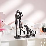 Sziqiqi 6th Wedding Iron Anniversary Couple Figurines with Dog view 2