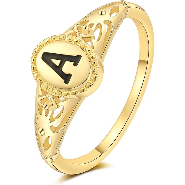 Amazon.com: KOHOTA Gold Initial Rings for Women Non Tarnish