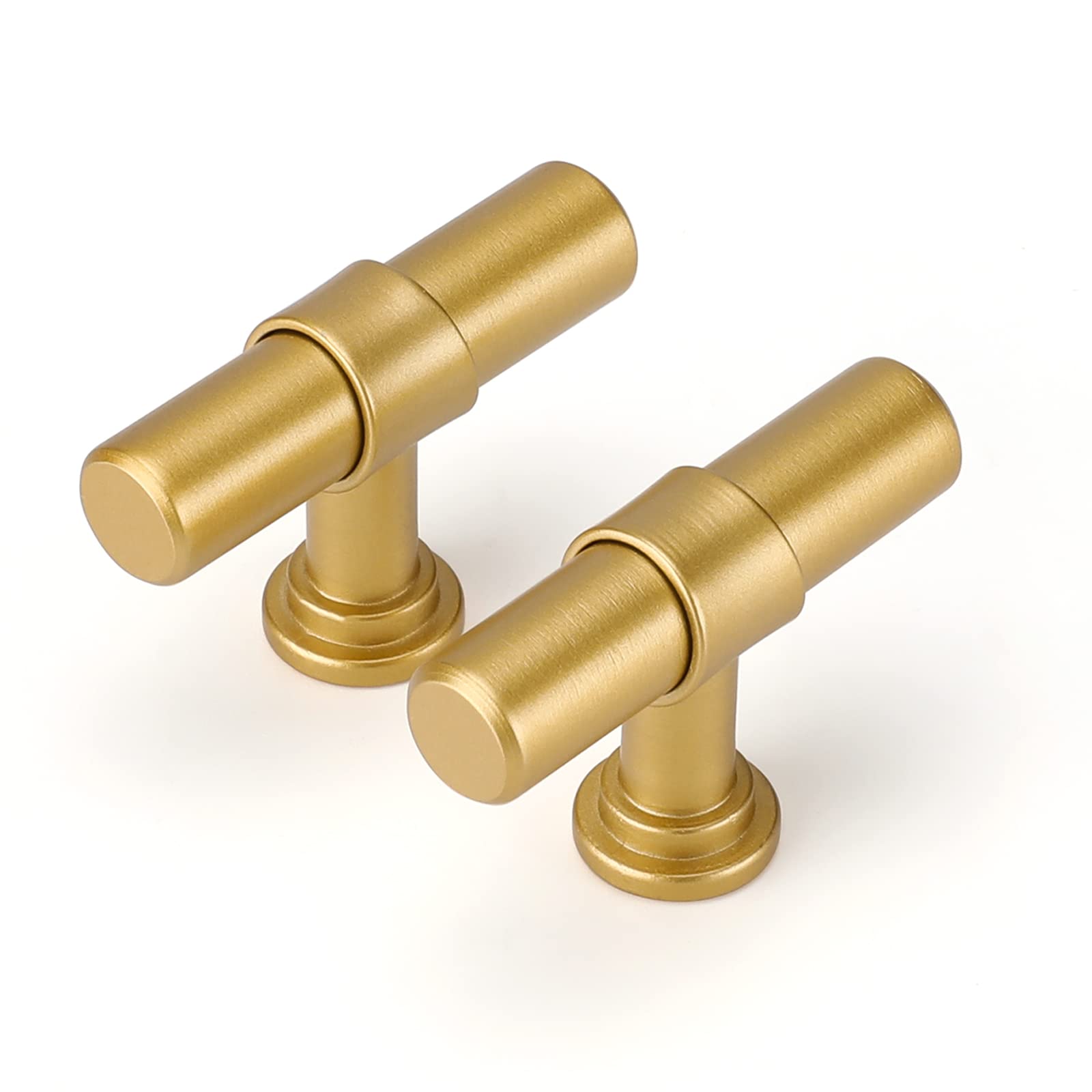 LONTAN 5 Gold Cupboard Knobs T-Shaped Gold Kitchen Knobs Dresser Drawer Pulls Vintage Wardrobe Bedroom Cabinet Door