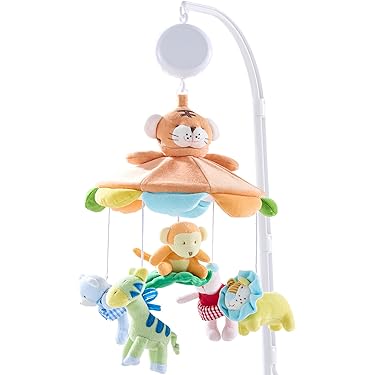 MIGIAWLY Baby Crib Mobile With 36 Lullabies & Rotating Safari Animals - Auto Shutoff Nursery Mobile
