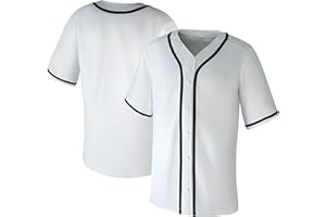 Aizqaoalk Baseball Jersey,Blank Baseball Jerseys for Men Shirts Short Sleeve Hip Hop Sports Casual Button Down Uniforms