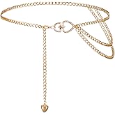 Xelsluthe Gold Belts, Gold Chain Belt for Women, Multilayer Waist Chain Belt for Women, Golds Chains Belts for Dresses Jeans Trousers