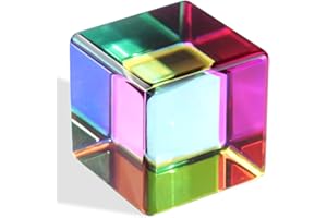iKeelo Color Cube 50mm (Upgraded) with Storage Pouch - Cyan, Magenta, Yellow - Patent Pending - Magic Optical Cube with Permanent Colors and Safe Rounded Corners