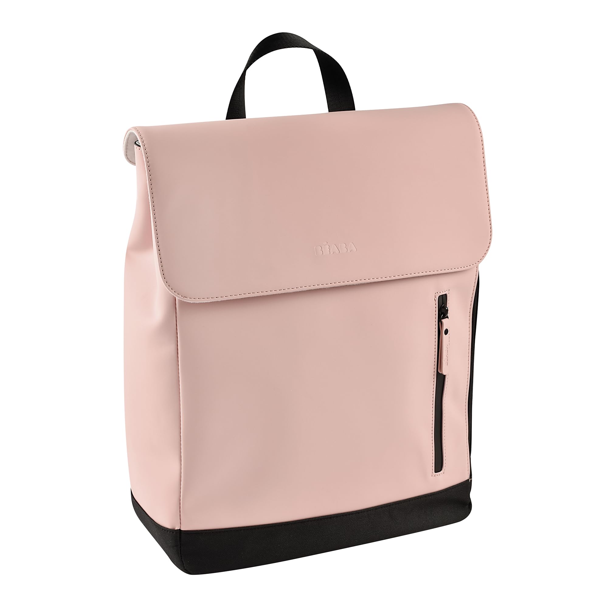 Béaba Baby Changing Bag, Backpack, Waterproof, 11 Pockets, Changing Mat, Recycled Rubber, Breathable, Padded Handles and Back, Insulated Pocket, PC17 inch, 19L, Oslo Bag, Old Pink