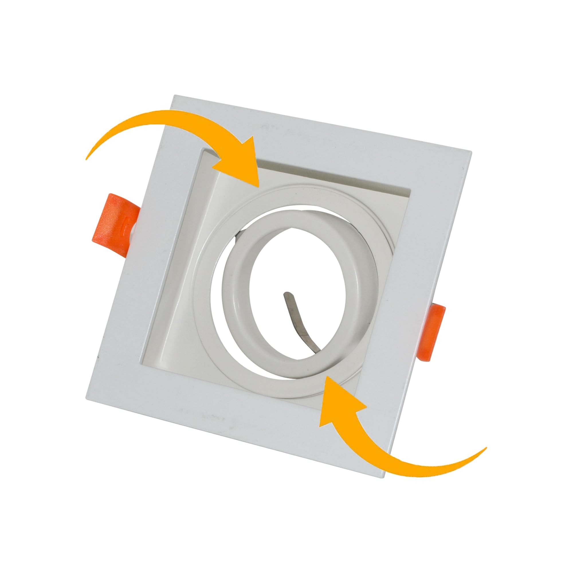 Matt White Indoor Ceiling Lights - Kitchen, Bathroom, Living Room, Office - Single Boxed Downlights - 45° Tilt Adjustable Downlight with GU10 Lights