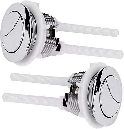 Radworx 38mm Toilet Flush Button Replacement 2 Pack Chrome Dual Rod
