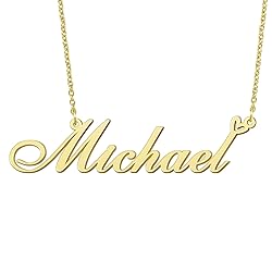 BYBWBL Michael Name Pendant Necklace 18k Gold
